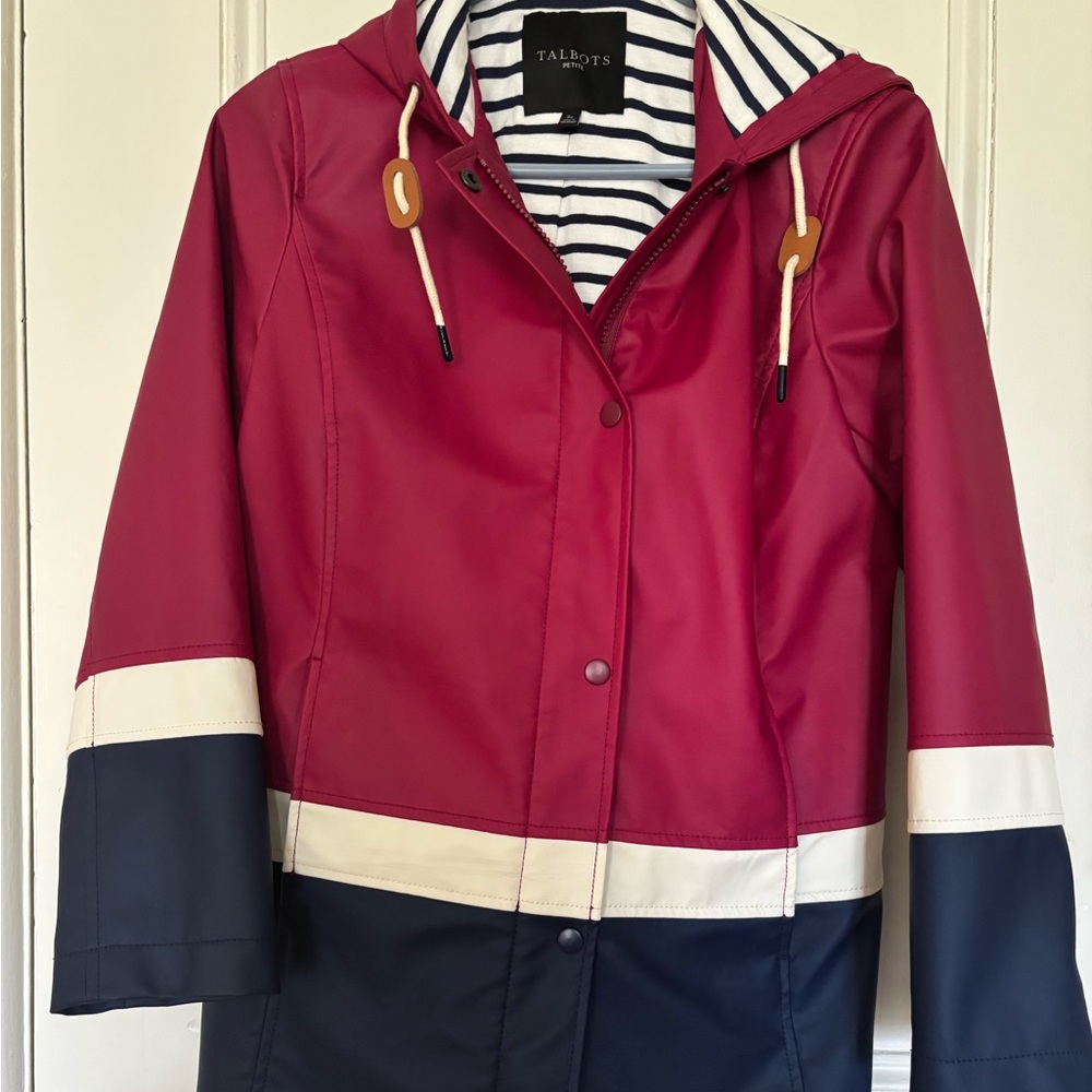 Talbots Raincoat Hooded/lined